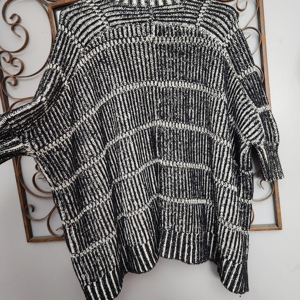 Alice + Olivia black and cream open cardigan size L/XL heavier weight - Picture 6 of 10